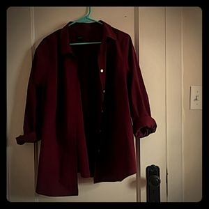 Maroon button up shirt